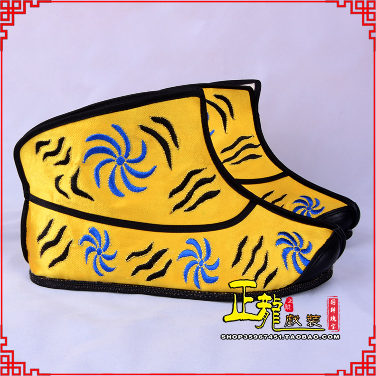 贵池.美猴王靴子虎纹靴金黄快靴 猴鞋