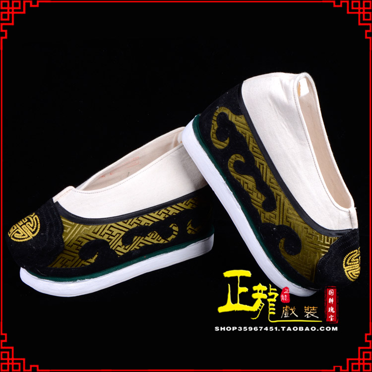 贵池戏鞋方口鞋老生鞋老旦鞋三义斋纸底内高福字履